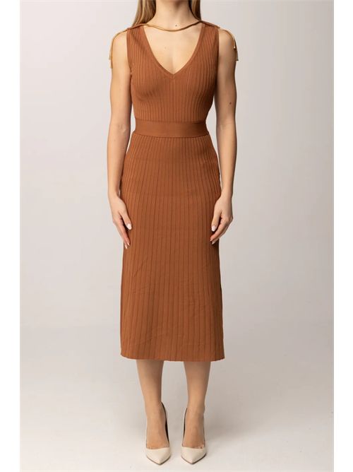 Abito in maglia à jour con dettaglio gioiello ELISABETTA FRANCHI | AM18S61E2/600